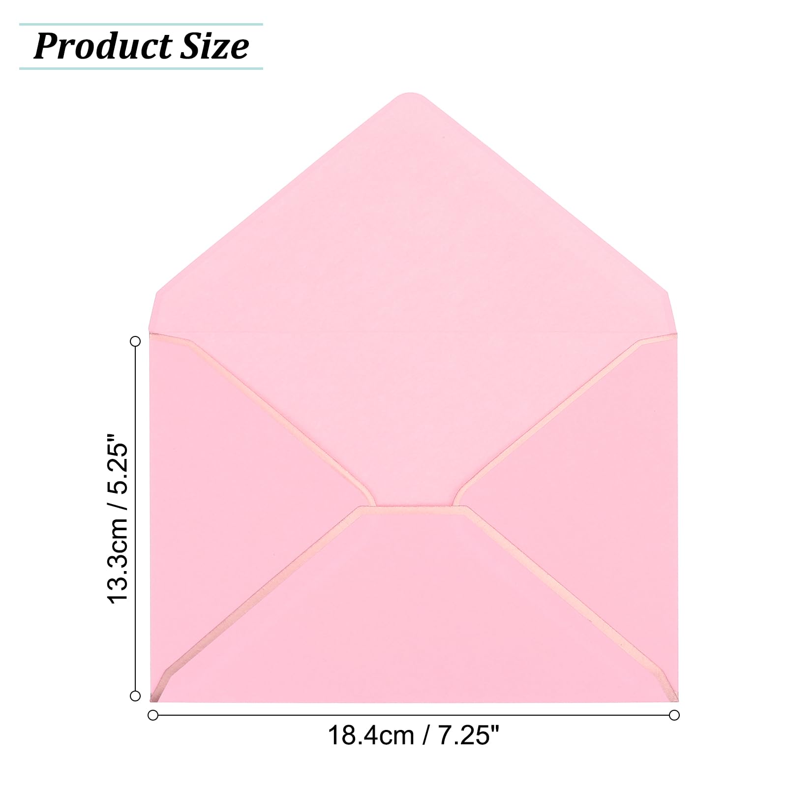 PATIKIL 100 Pack 5 x 7 Envelopes A7 Card Christmas Envelopes V Flap Envelope with Rose Gold Border for Office Wedding Gift Cards Invitations - Image 2