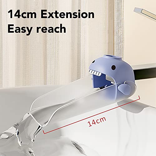 Image of Faucet Extender for Toddlers and Kids, fits Sink spout tub for Kitchen and Bathroom. Promotes Hand Washing, Hygiene Awareness Independence. Cartoon Design w /Universal fits(Blue, Pink, 2PCS)