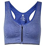 ohlyah Women's Zipper Front Closure Sports Bra Racerback Yoga Bras