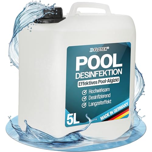 Flotex® Pooldesinfektion 5L - Flüssiges Algizid für Pool I Pool Algenvernichter mit Klareffekt |...