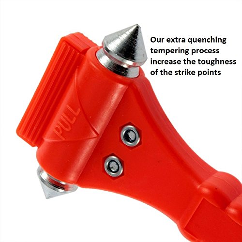 Image of Two Packs of Emergency Escape Tool Auto Car Window Glass Hammer Breaker and Seat Belt Cutter Escape 2-in-1 Tool by BlueSkyBos