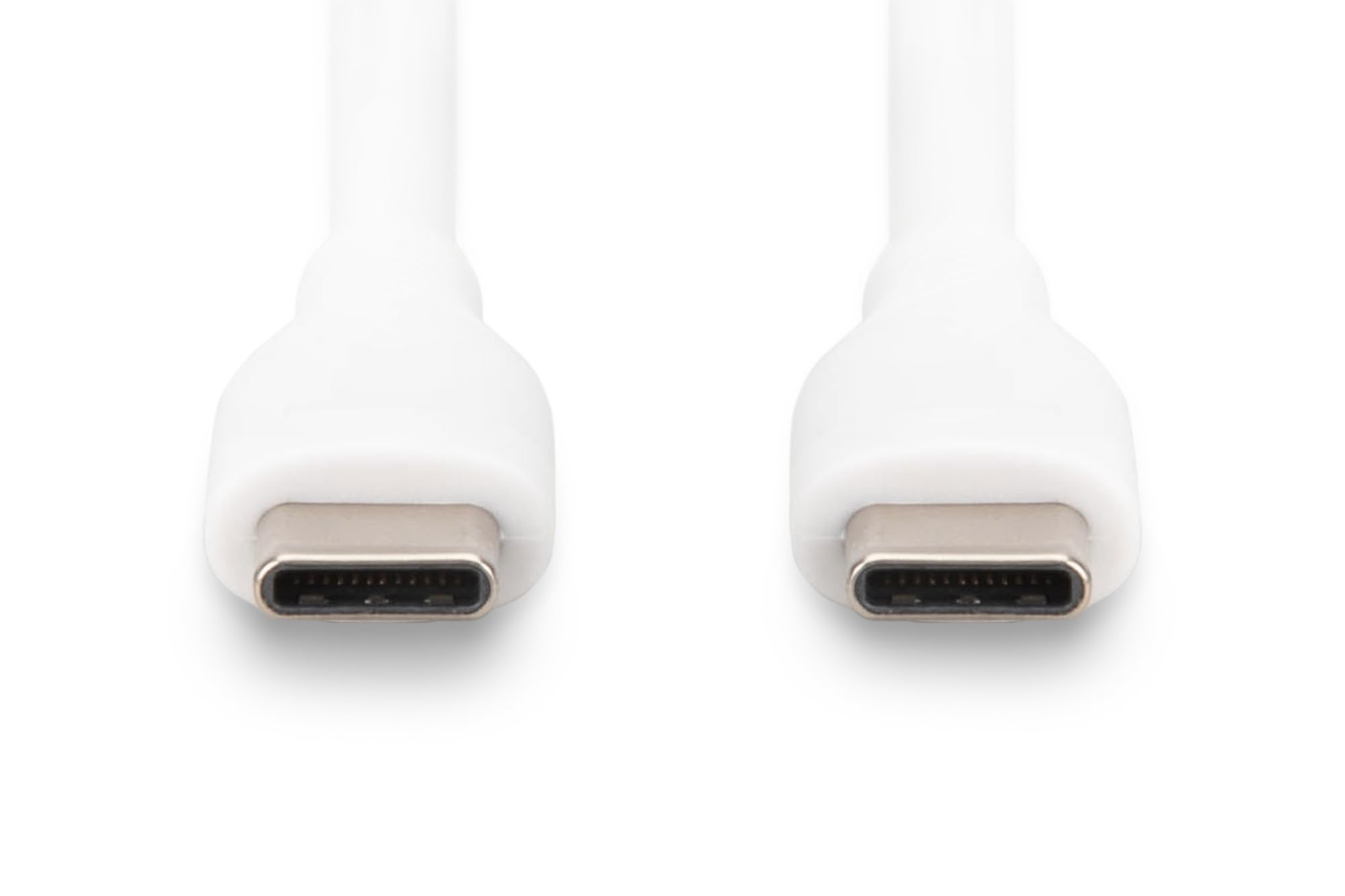 DIGITUS Kabel połączeniowy USB 2.0-1m - USB Typ-C do Typ-C - High-Speed 480 Mbit/s - 60W Power Delivery - elastyczny silikonowy kabel - biały - do iPad, iPhone, smartfonów, tabletów, laptopów