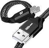 BrexLink USB C Fast Charging Cable(3A), USB C to USB A Charger (10ft/2 Pack), Nylon Braided Fast Charging Cord for Samsung Galaxy S20 S10 S9 S8 Note 20 10 9, Pixel, LG V30 G6 (Black)