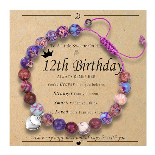 Image of 6th 7th 8th 9th 10th 11th 12th 13th Birthday Gifts for Girls Bead Bracelet for Daughter /Granddaughter /Niece /Friends /Sisters