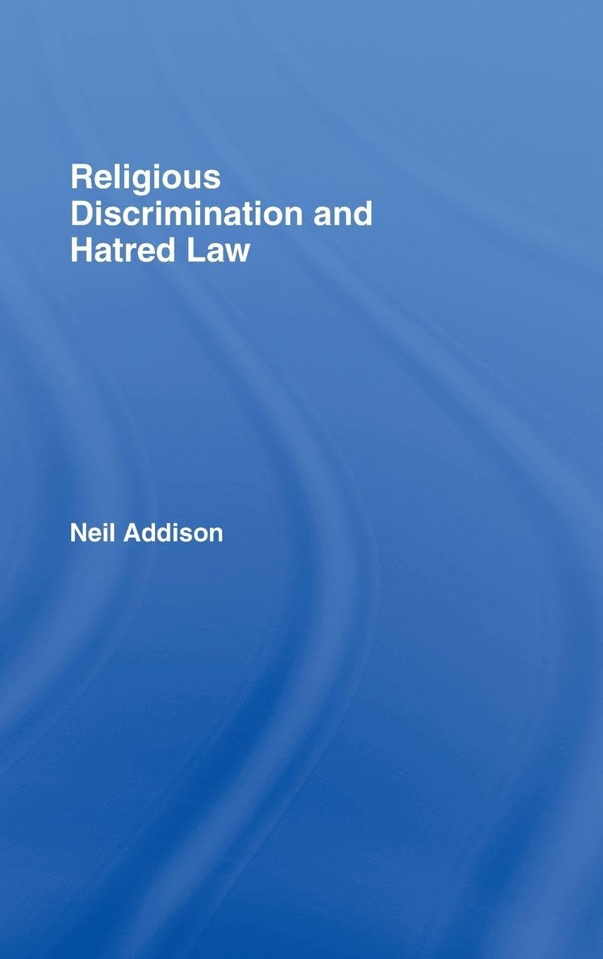 Buy Religious Discrimination and Hatred Law — BookShops.in