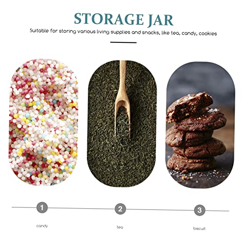 CIYODO Glass Sugar Bowl Terrarium Tea Dispenser Glass Dispenser Candy Container Candy Bowl Kitchen Storage Jar Cotton Swab Holder Glass Sugar Jar Glass Tea Jar Snack Holder Seal Bracket - Image 2