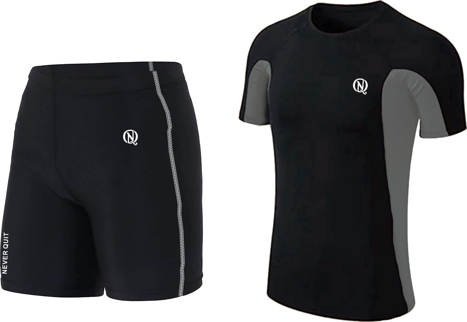 NEVER QUIT Swimwear Half Sleeve T-Shirt and Shorts for Men & Women