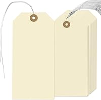 TOTDTDA 200 Pack Manila Shipping Tags with Attached Wire, 4.75x2.375in Reinforced Hang Tags for Jewelry, Clothing, Prices & Gifts