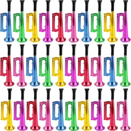30 Pack 7 Inch Kid Trumpet Toys Colorful Trumpet Musical Instrume...