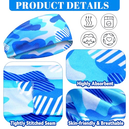 Image of 6Pcs Kids Athletic Sweatbands,Boys Headbands for Sports,Breathable Elastic Headband for Boys and Girls Basketball, Football, Baseball, Running