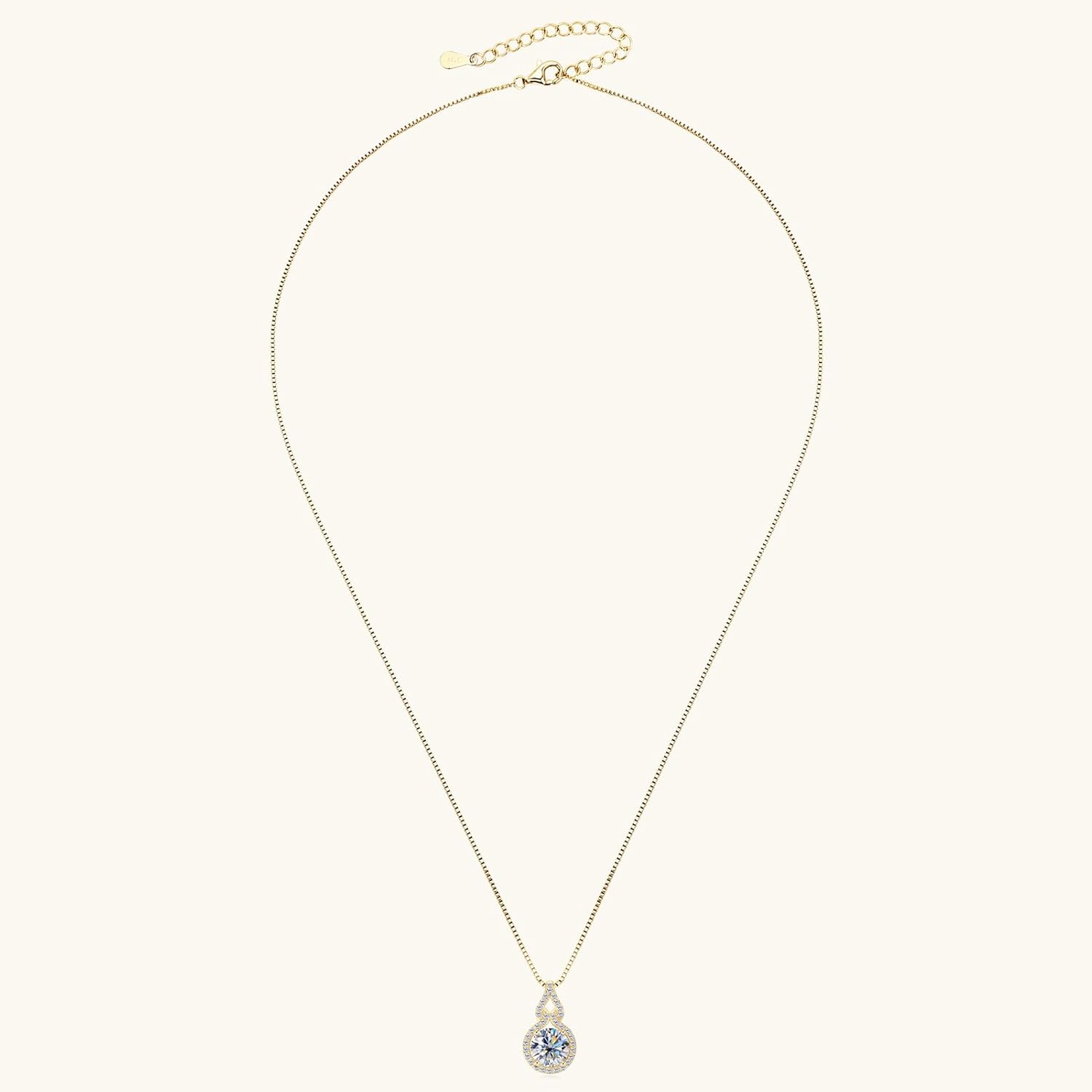 1-3CT Moissanite Infinity Pendant Necklace for Women, D Color VVS1 Clarity 925 Sterling Silver Gourd Pendant Gift for Mom Wife Birthday Wedding Jewelry - Image 5