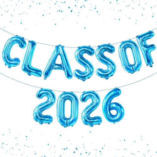 Image of KatchOn, Class of 2026 Balloons - 16 Inch, Graduation Balloons | Class of 2026 Banner, Blue Graduation Decoration | Blue Graduation Decorations, Class of 2026 Decorations