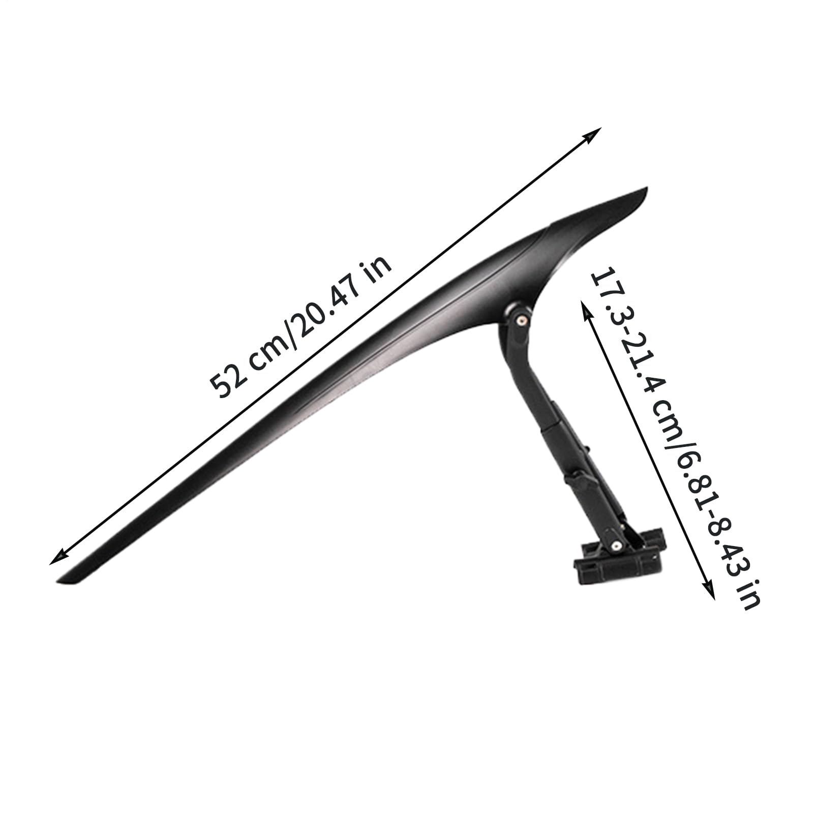 Road Bike Mudguard, Adjustable Rear Tire Mudguards, Bikes Mud Flap and Splash Protection Riding Accessory for Outdoor Cycling and Rainy Weather, 20.47 inches, Black