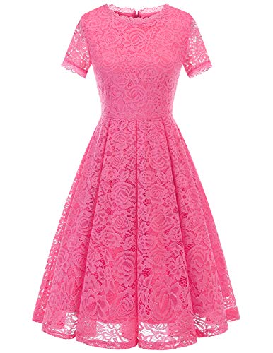 image for DRESSTELLS Semi Formal Hot Pink Homecoming Dresses for Wedding Guest T