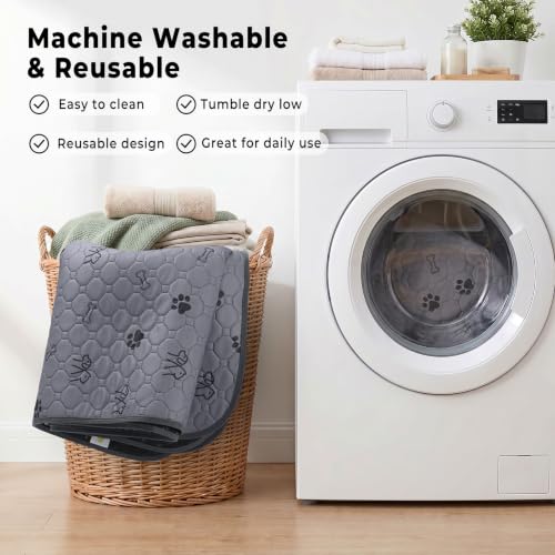 Image of Sunheir Washable Pee Pads for Dogs, 2 Pack 48 inch x 60 inch Waterproof Puppy Pads | Thick, Absorbent, Reusable, Leakproof and Non-Slip, Extra-Large Whelping Mats for Dog Playpens, Crates and Beds
