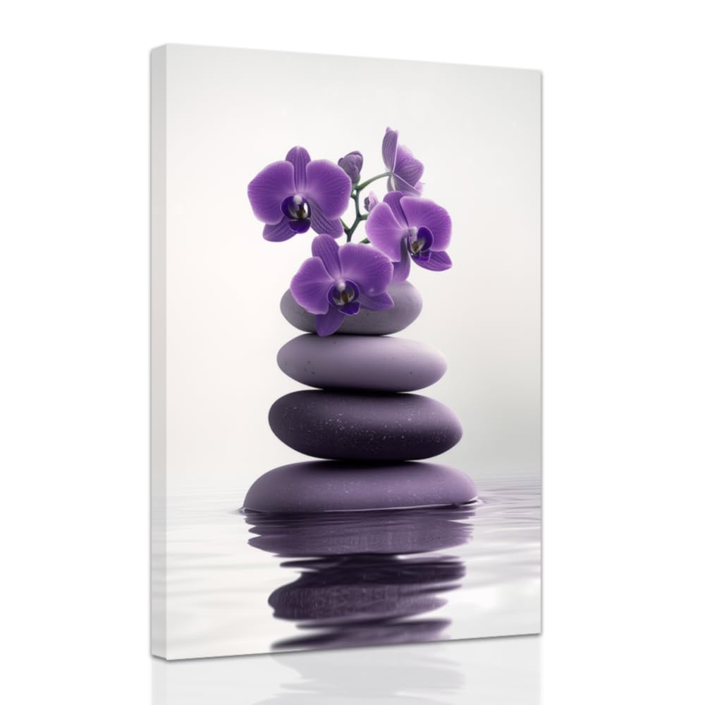 Amazon.com: ZXHYWYM Zen Wall Art Stones Picture Orchid Canvas