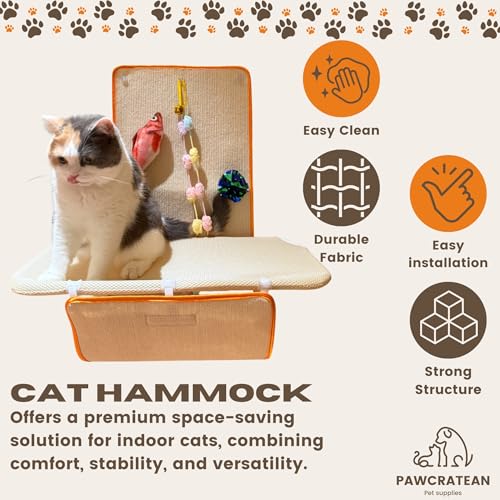 Rascador de pared para gatos con hamaca y juguetes miniatura 7