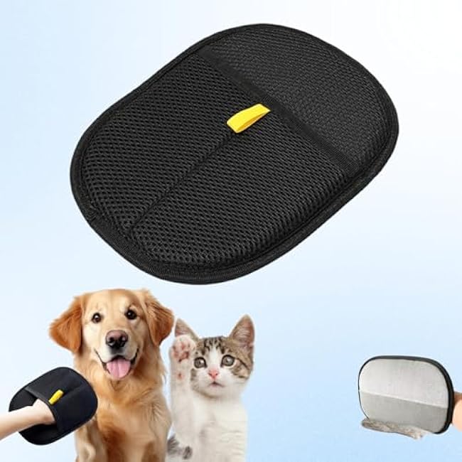 Pet Hair Remover Mitt, Electrostatic Pet Hair Removal Gloves, Dual-Sided Deshedding Tool for Dogs & Cats, Grooming & Fur Removal Glove, Washable (1PCS)-caSdO8pm