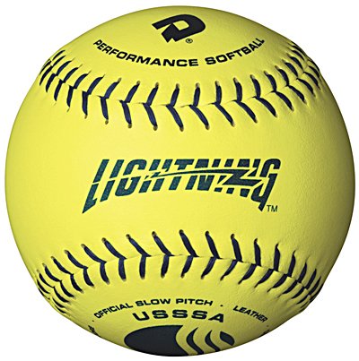 DeMarini Lightning USSSA Women's Classis W Series Slowpitch Synthetic Leather Softball (12-Pack), 11-Inch, Optic Yellow