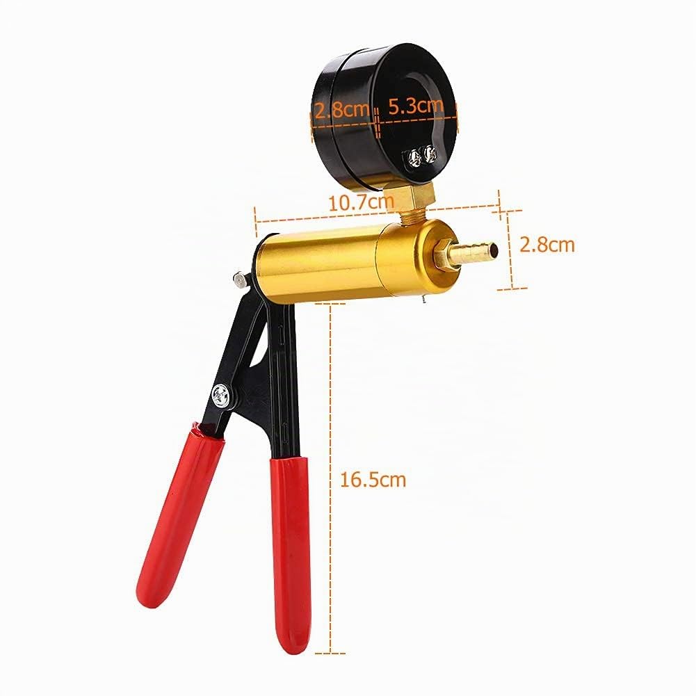 Kit spurgo Freni Pompa per Freni Tester per Pompa a Vuoto Manuale Portatile con Adattatori, Strumento di spurgo Liquido Freni per Automobili e Motocicli Spurgo Freni Auto Spurgo Frizione Tester