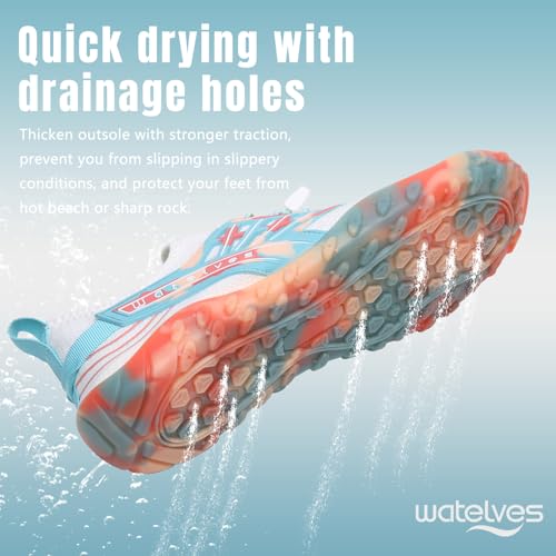 Image of WateLves Water Shoes Mens Womens Barefoot Beach Swim Shoes Quick-Dry Aqua Socks Pool Shoes for Surf Yoga Water Aerobics