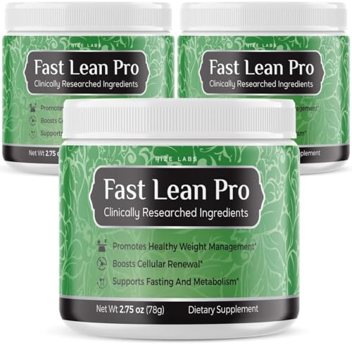 rize labs Fast Lean Pro Official Fast Lean Pro Advanced Formula Supplement Reviews FastLeanPro Hydration BCAA Drink Capsules in a Jar Easy to Scoop and Tastes Great (90 Servings) (Pack of 3)