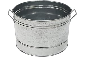 Achla Designs Round Galvanized Steel Wash Tub Stand - Rust and Corrosion Resistant