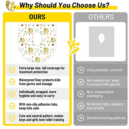 Toilet-Seat-Covers-Disposable - 21 Pack - Extra Large - Waterproof - Individually Wrapped Disposable Toilet Seat Covers For Adults Toddlers Kids Potty Training, Travel Accessories For Public Restrooms #TOP4