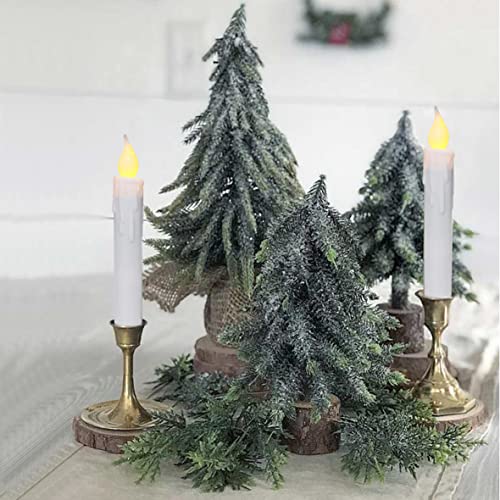 Cvhomedeco. Flickering Taper Candles Led Drip Flameless Candles, Battery Operated With Timer, White, 6-3/4 Inch, Set Of 2 #TOP2