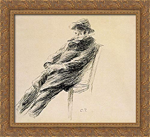 Portrait of Ludovic Rodo Pissarro 22x20 Gold Ornate Wood Framed Canvas Art by Camille Pissarro