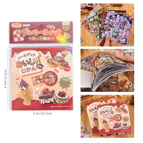 Image of Girl's Japanese Retro Sticker Book, Food and Daily Life Theme - 650+ Cute Old Showa Style Foodie Stickers, for DIY Scrapbooking Journaling Handbook Decoration