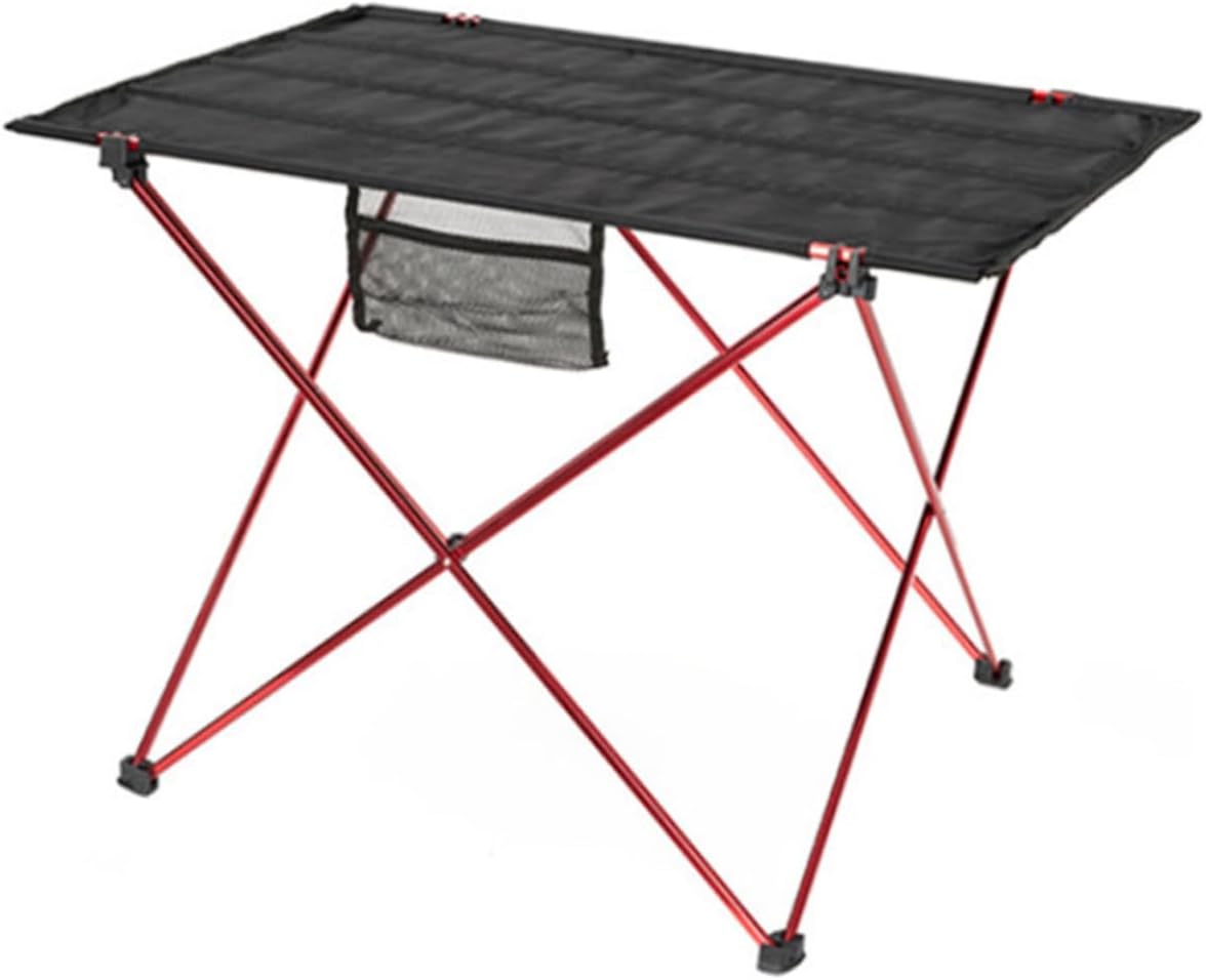 Veemoon Folding Camping Table Portable Small Beach Table Lightweight Aluminum Alloy with Carry Handle Medium Red for Outdoor Hiking and Car Camping
