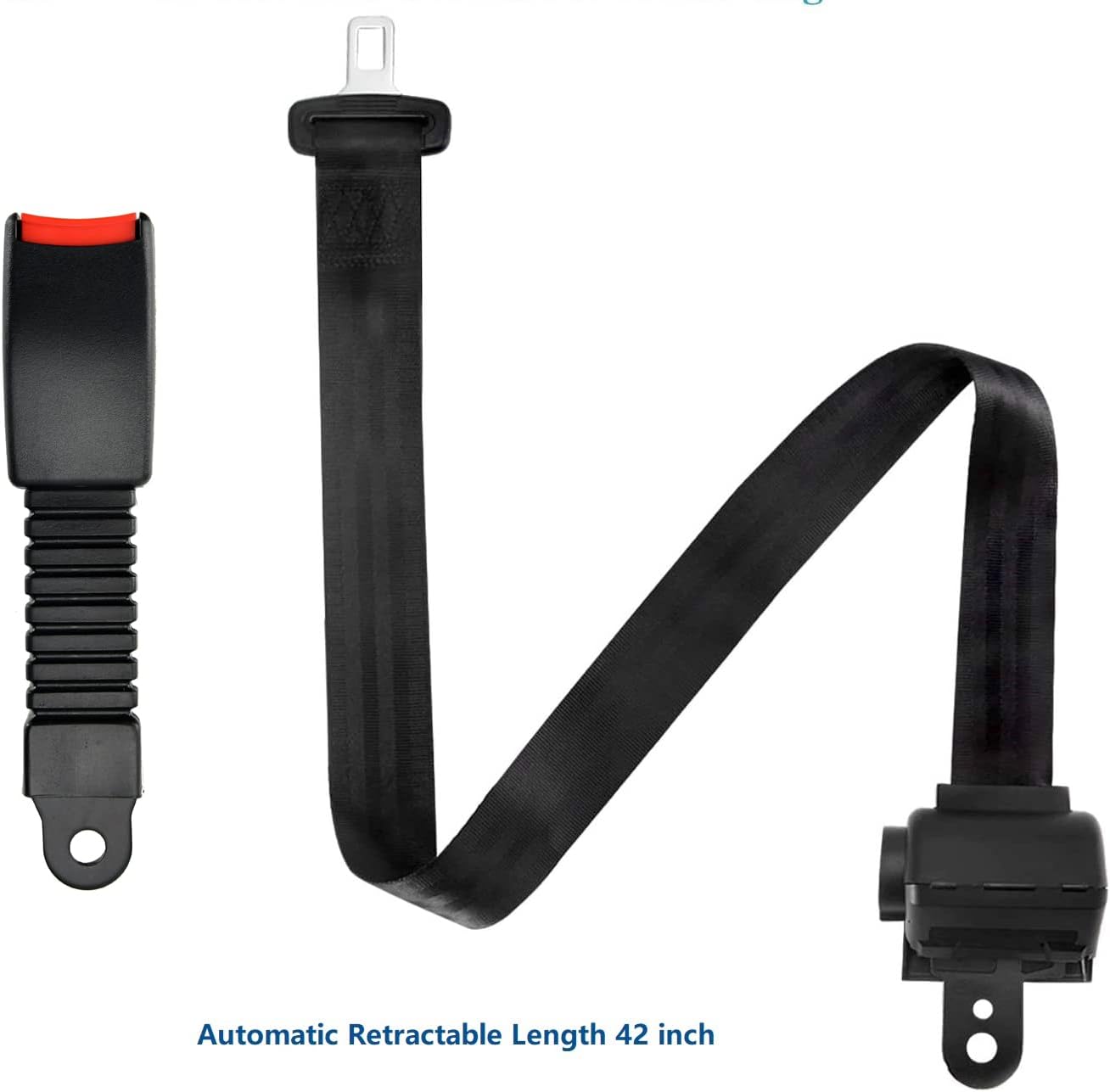 Retractable Golf Cart Seat Belts Kit for EZGO, Yamaha, Club Car, RTV, UTV - Go Kart Seatbelts Kits - Set of 2