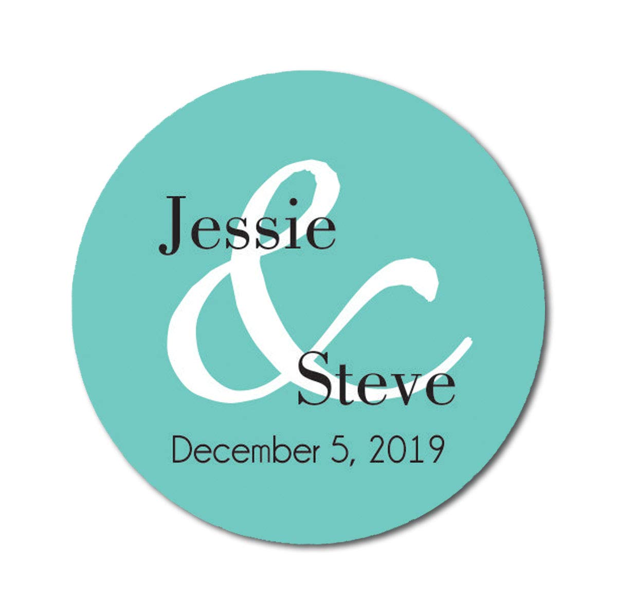 Darling Souvenir Round Large Ampersand Save The Date Stickers Personalized Wedding Bride Groom Names And Date Envelope Seals 45 Pcs