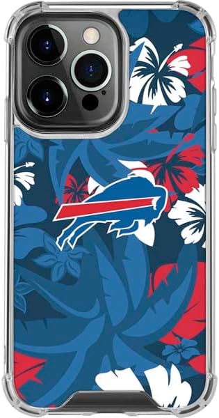 Skinit Clear Phone Case Compatible with iPhone 15 Pro Max - Officially Licensed NFL Buffalo Bills Tropical Print Design