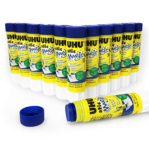 UHU Stic Magic Glue Stick  Pack of 12  8.2g  Solvent Free - 3000688