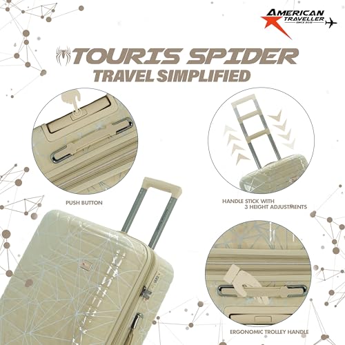 Image of Spider Trolley bag Single Small | Expandable Travel Luggage Suitcase | Large Polycarbonate Hardshell, Lightweight Expandable, 360 Rotatable Wheels, TSA Type Lock