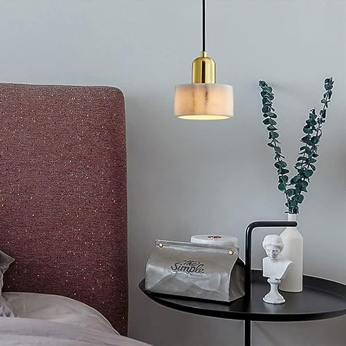 Lustre en marbre blanc pour îlot de cuisine suspension moderne de salon chic et chambre raffinée