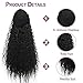 Heat Resistant Synthetic Kinky Straight Ponytail Long Afro Drawstring Hair Bun Extension With Two Plastic Combs Hairpiece (K-1B#)
