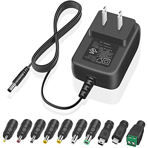5V 2A Charger Power Cord UL Listed 10W 10 Tips Switching AC Adapter for Speakers Routers Tablets LED Rights Webcams Transformer HUB Replacement Power Supply