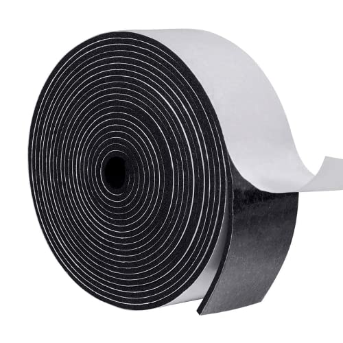 Image of MAGZO Weather Stripping Door Seal, 2 Inch Wide X 1 /8 Inch Thick Adhesive Foam Tape Soundproof Weatherstripping for Windows, 1 Roll Total 16FT Black
