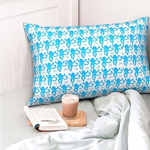 Dikopd Blue Roller Monkey Rabbit Throw Pillow Cushion Case Home Living Room Soft Pillowcase Cover for Decor Bedroom Couch 20 X 30 Inch (220501)