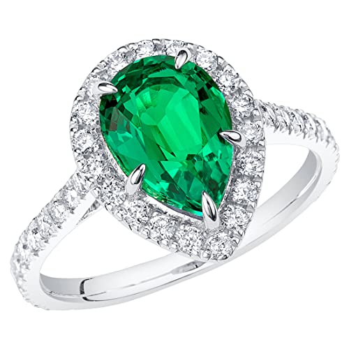 PEORA 2.75 Carats Created Colombian Emerald Lab Grown Diamond Ring