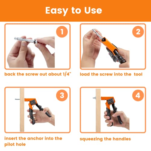 FOREVTL Molly Bolts for Drywall 32 PCS Molly Bolts 8 Sizes with