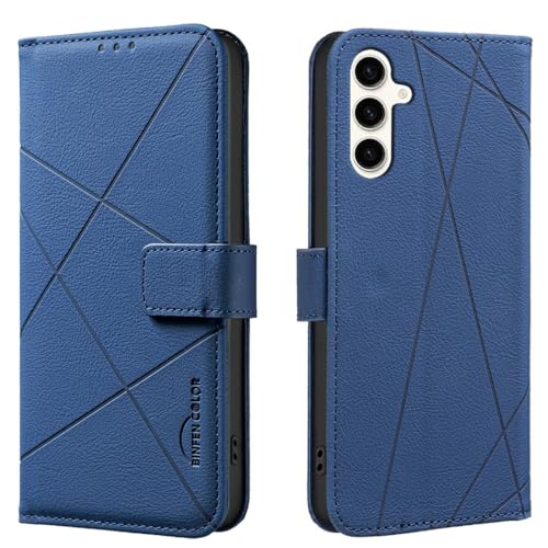 Étui pour Samsung S21 FE bleu foncé : housse portefeuille cuir clapet antichoc
