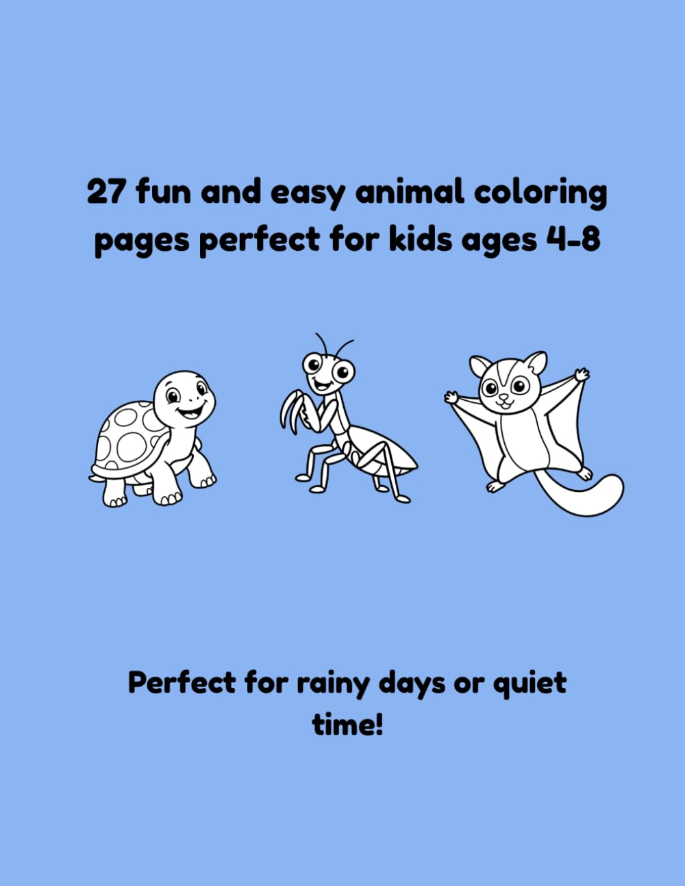 Cute Animal Coloring Book: 27 Easy Animal Coloring Pages for Kids