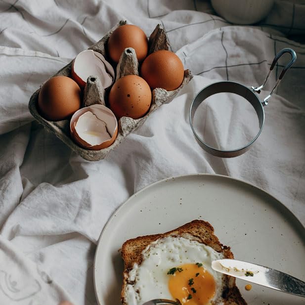 6 Stampini Per Uova In Acciaio Inox - Per Frittate, Pancake, Uova Fritte, Antiaderenti E Con Manico - Foto 4