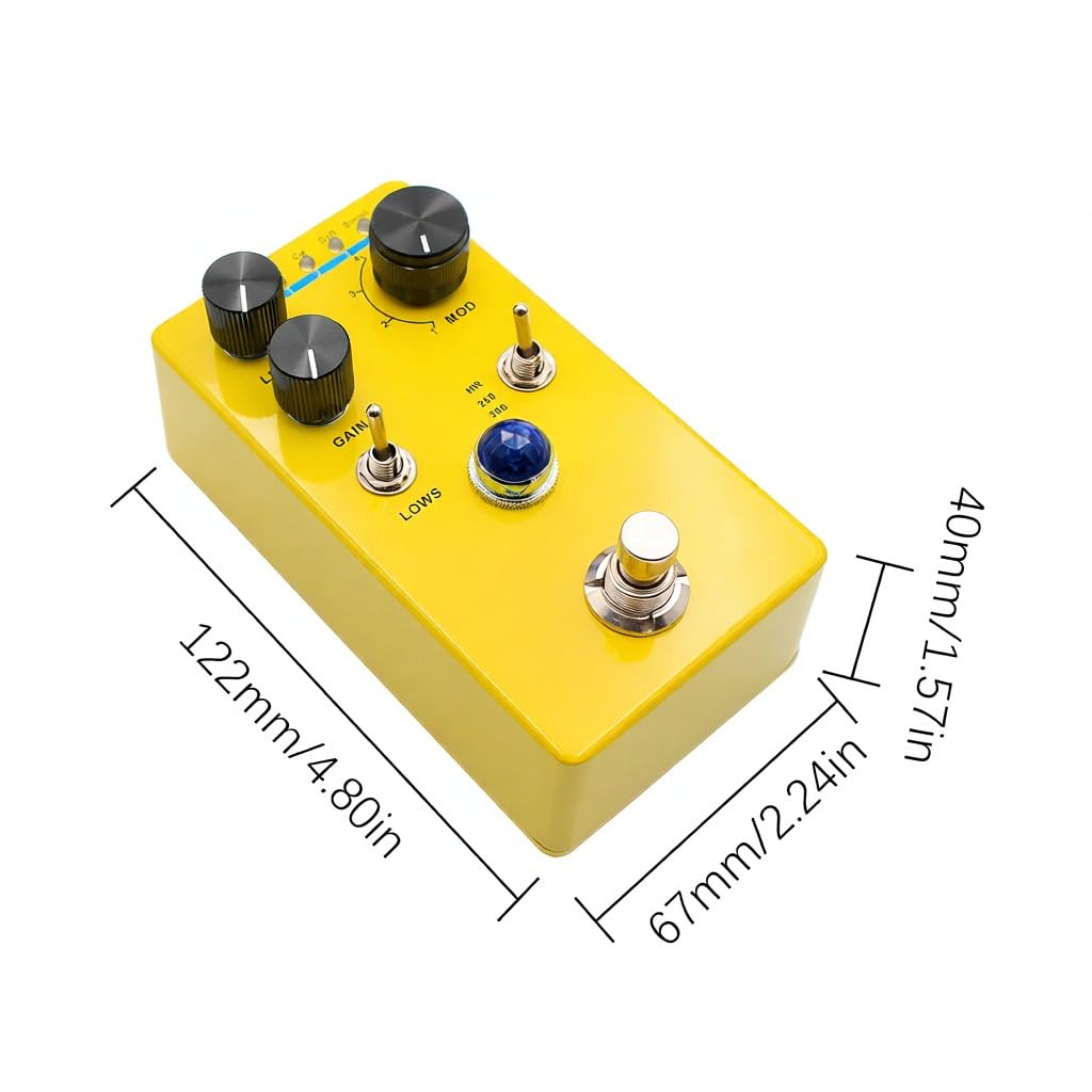 Pedale di effetto per chitarra Distortion Overdrive Preamp con selettore a 4 modalità controllo del volume e altri controlli processore digitale effetti compatto portatile elettrica