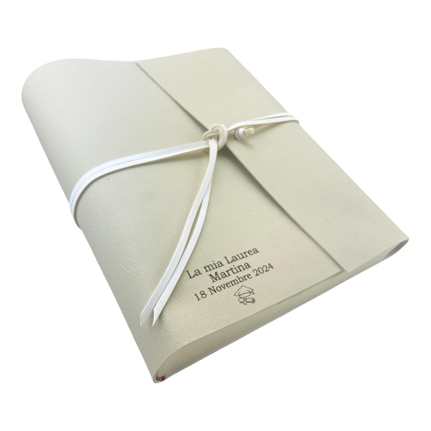 Álbum de fotos hecho a mano TriVin Art, en símil piel bicolor, personalizable con 3 líneas + símbolo, clásico con papel de seda Regalo de cumpleaños Eventos de boda Aniversario Recuerdos de boda