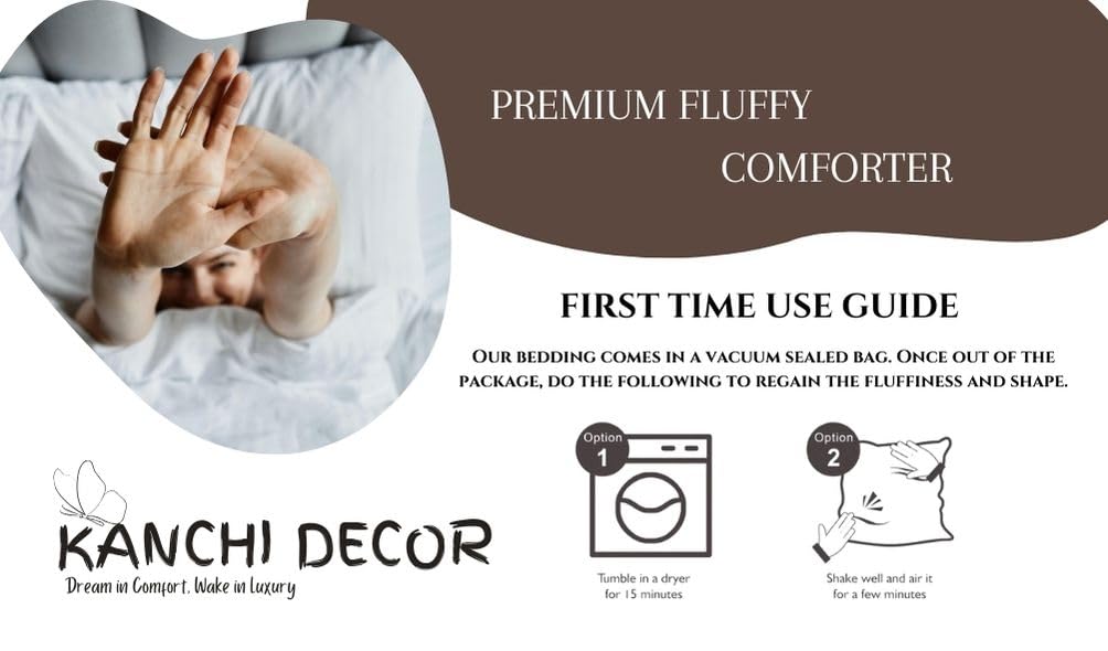 KANCHI DECOR- Machine Washable Comforter Single Bed Microfiber 500 GSM Winter Comforter (60" x 90" Inches/152cm x 228cm) Blanket/Quilt/Rajai - Single Bed Comforters | White 4